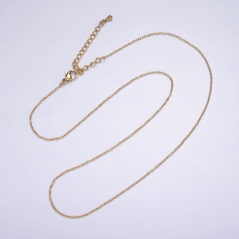 Stainless Steel Gold 0.7mm Dainty Cable 18 Inch Layering Chain Necklace | WA-2211 Clearance Pricing