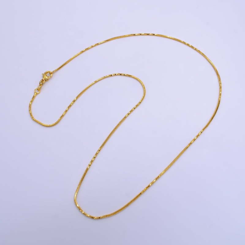 24K Gold Filled 1.2mm Triple Twist Snake Chain 18 Inch Necklace | WA-2500