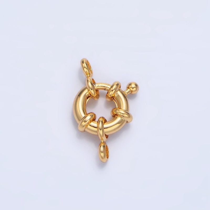 24K Gold Filled 11mm, 15mm Double Loop Sailor Clasps Closure Findings | Z943 Z990 11mm