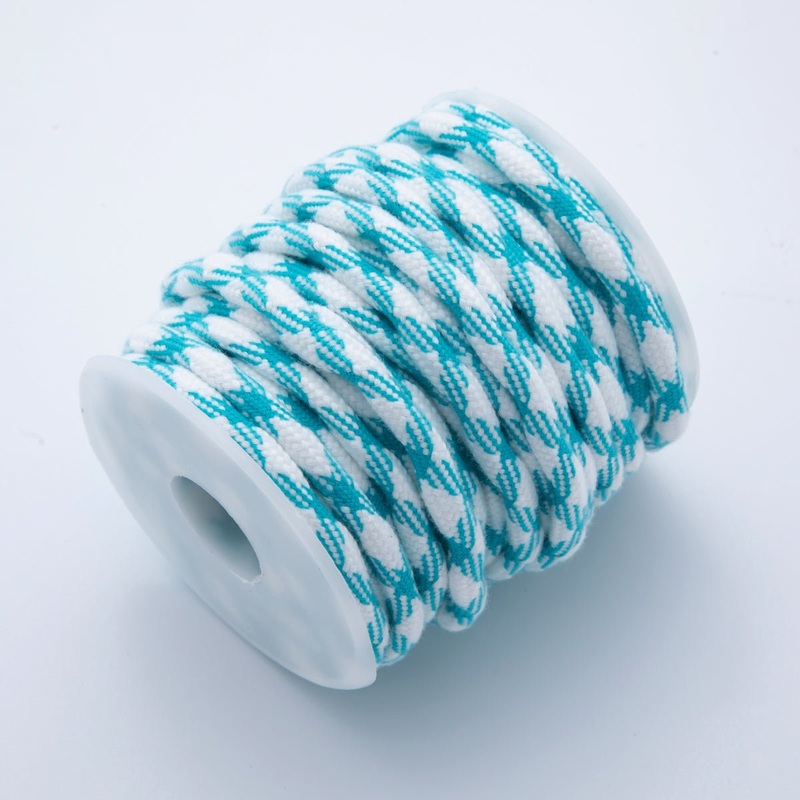 5mm Light Blue-White Braided Summer Sport Cord Necklace Bracelet Finding by Yard | Roll-1634