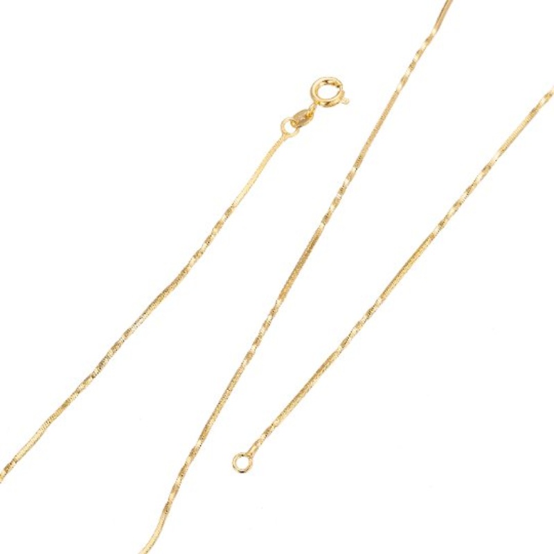 Delicate 24K Gold Plated 17.5 Inches Cocoon Necklace w/ Spring Ring, 1.4mm In Width, Necklace Ready To Wear | CN-251  Clearance Pricing