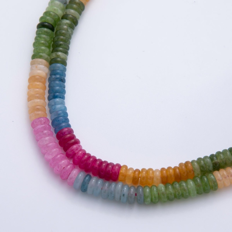 Rainbow Natural Gemstone 6mm x 2mm Rondelle Beads Strand Finding | WA-A3535 WA-A3536 Solid Color