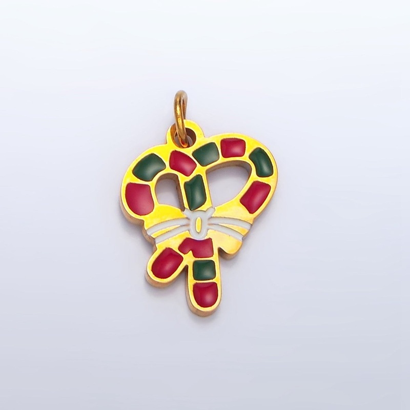 Stainless Steel Candy Cane Christmas Sweets Holiday Charm | P1308