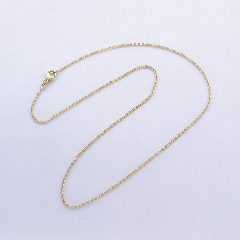 Stainless Steel Minimalist Cable Chain 16 Inch Choker Necklace | WA-2740