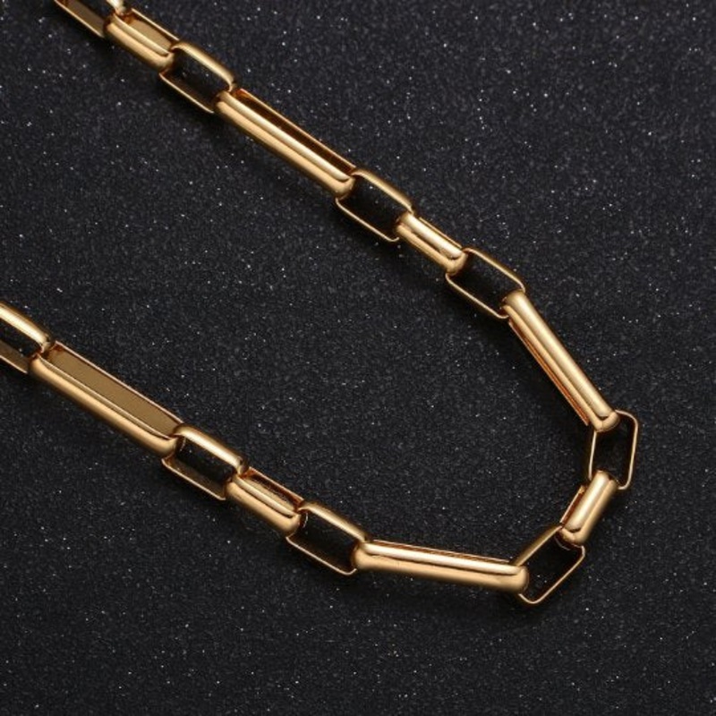 18K Gold Plated Shiny Square Paperclip Chain by Yard, Link Cable Wholesale bulk Roll Chain Jewelry Makin | ROLL-421 Clearance Pricing