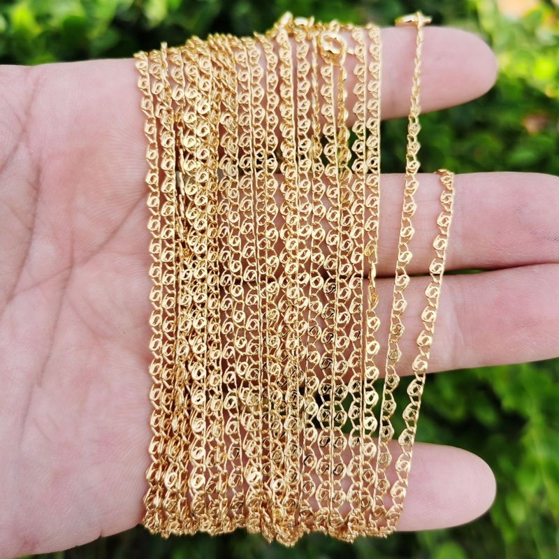 24K Gold Filled 17.7, 19.7 Inches Scroll Chain Necklace – Designed Necklace – 2mm, 2.5mm Designed Necklace w/ Spring Rings | CN-433, CN-853  Clearance Pricing 19.7 Inches