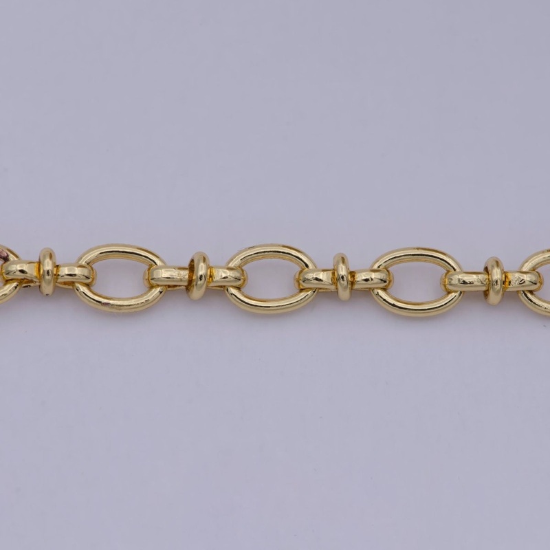 24K Gold Filled Oval Cable Rolo Chain, 5.6mm Width Chain, Unfinished Unique Chain For Jewelry Component | ROLL-593