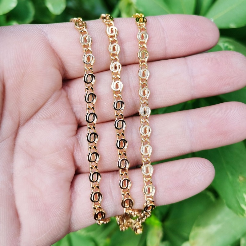24K Gold Filled Scroll Necklace, Snail Linked Necklace, Gold Snail Chain Layering Necklace, 4.8mm, 23.6 Inch Snail Necklace w/ Lobster Clasps | CN-812  Clearance Pricing