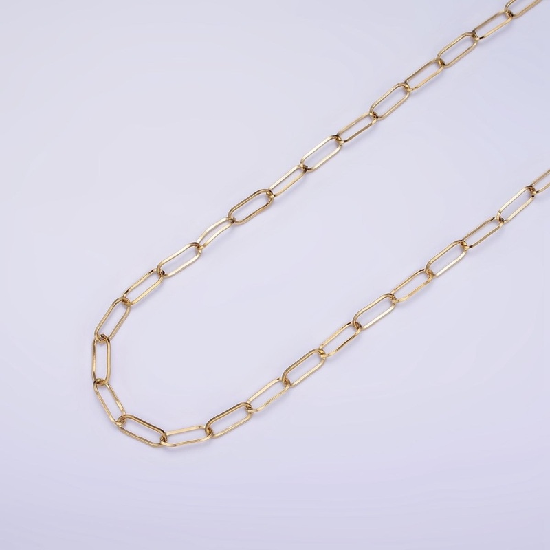 Dainty Gold Stainless Steel Paperclip Chain by Yard Soldered Closed 3mm links | ROLL-1472
