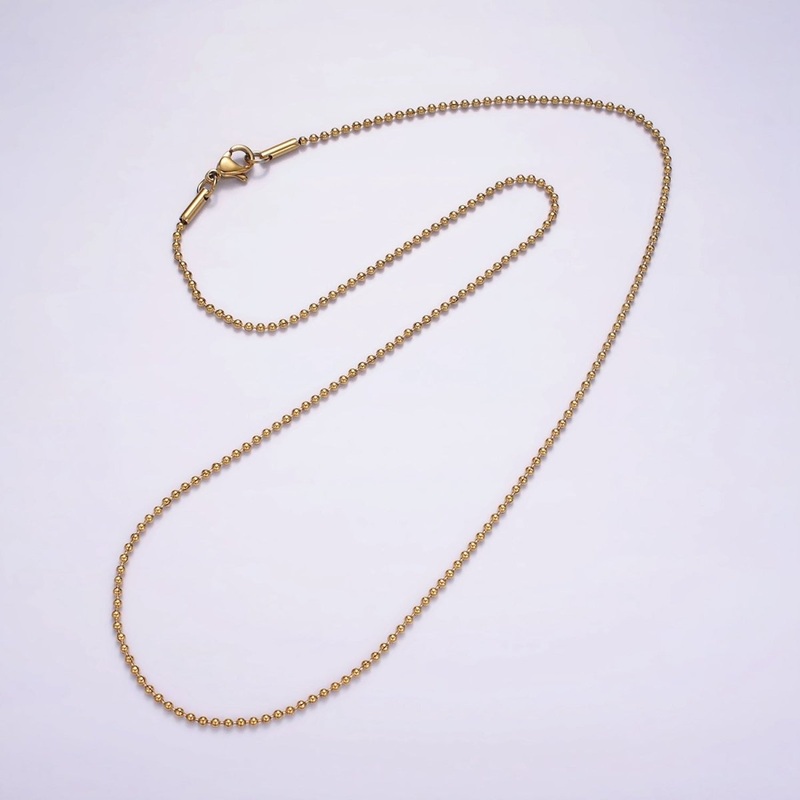 Stainless Steel 1.5mm Bead Ball Chain 18 Inch Necklace | WA-2368