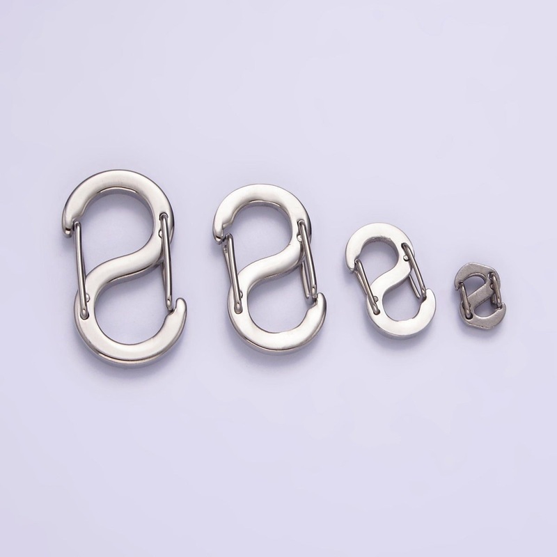 Stainless Steel 19mm, 16.5mm, 11mm, 5.5mm S-Shaped Snap Hook Carabiner Jewelry Findings | Z552 – Z555 19mm