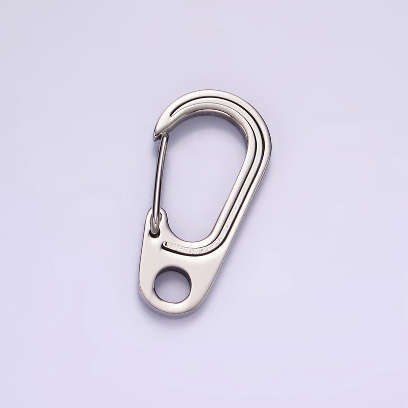 Stainless Steel 30mm Line-Textured Snap Hook Carabiner Findings Supply | Z562
