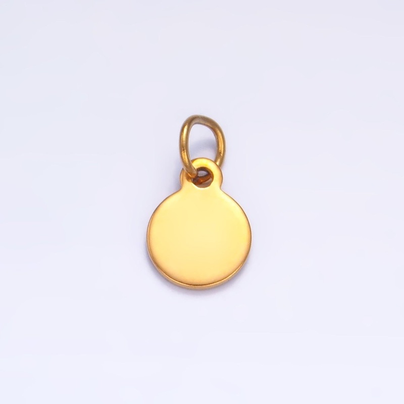 Stainless Steel 6mm Round Minimalist Logo Mini Charm Set by 10 Pieces | P659