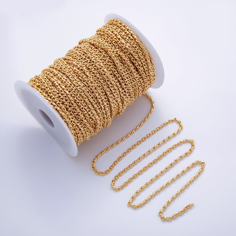 16K Gold Filled 3.3mm Geometric Edged Anchor Unfinished Chain by Yard | Roll-1569