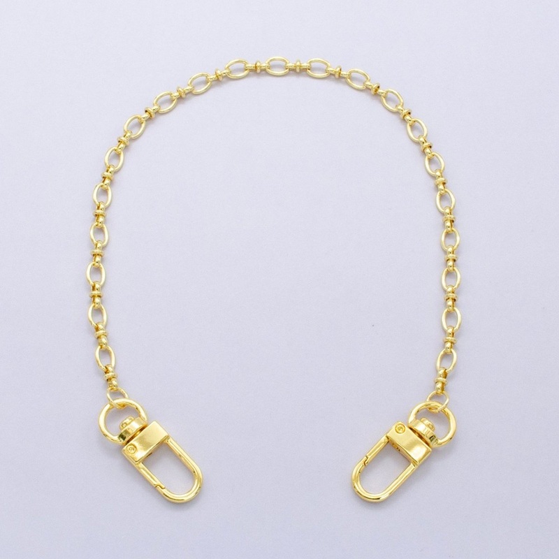 24K Gold Filled 12.5-Inch Oval Link Chain Bag Purse Charm Swivel Keychain Finding | WA-2764