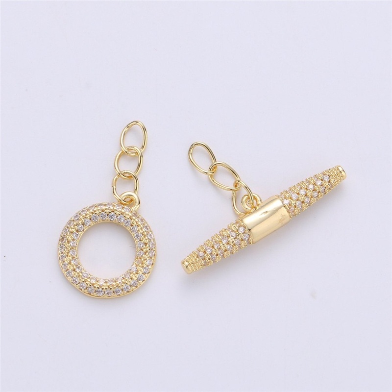 24k gold filled clasps, push in closure clasp jewelry findings for necklace making supply 19x7mm K-173 Gold