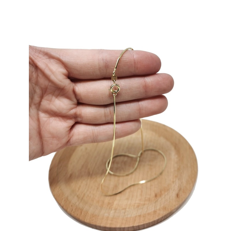 24K Gold Plated Cocoon Necklace, Dainty 0.8mm Cocoon Chain with Spring Ring | CN-561