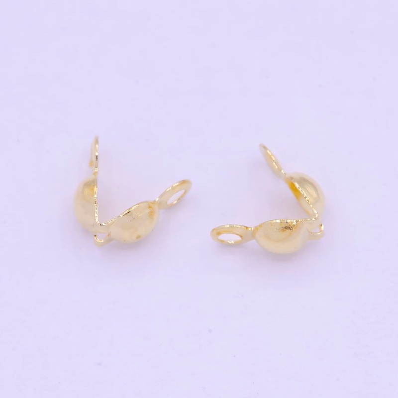 3mm Gold Bead Clamshell Tip Knot Covers Supply L-842