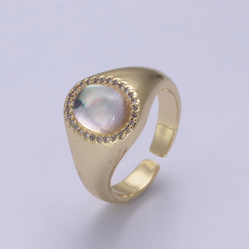 Dome Ring Cat’s Eye Stone 14k Gold Filled Adjustable Minimalist Statement Ring Gift S-368