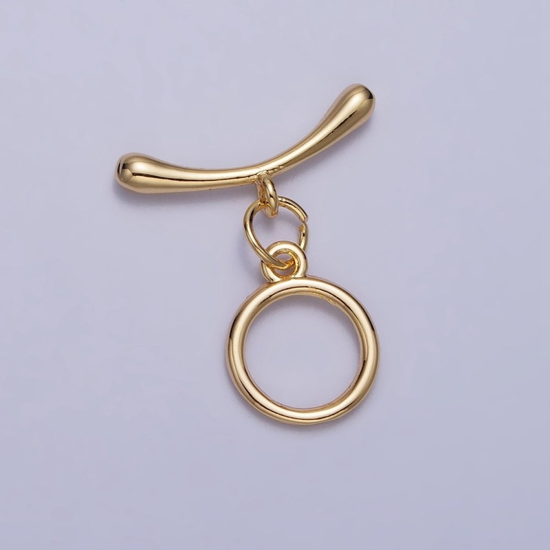 Minimalist Gold Round Curved Bar Toggle Clasps Jewelry Closure Supply | Z-068
