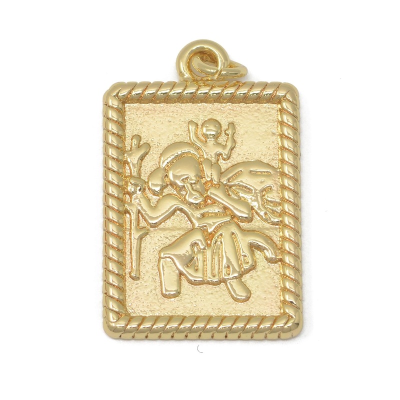 Rectangular Frame Saint Gold Filled Charms M-387