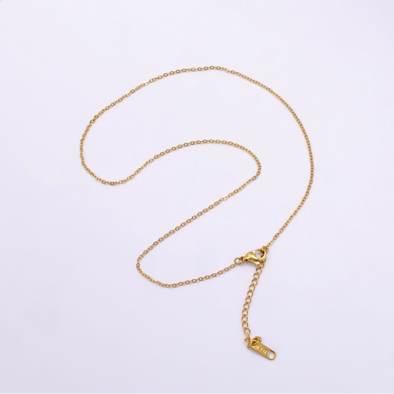 Stainless Steel 1mm Cable Chain 16 Inch Necklace w. Extender | WA-2450