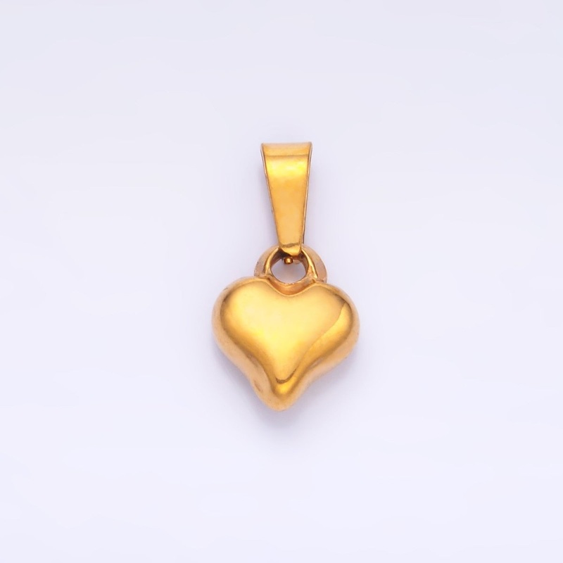Stainless Steel Minimalist Chubby Heart Mini Charm | P1554