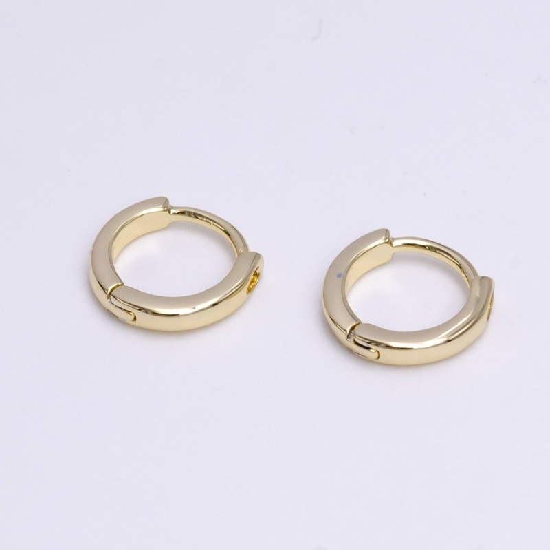 14K Gold Filled 10mm Mini Flat Minimalist Cartilage Huggie Earrings | AD-462
