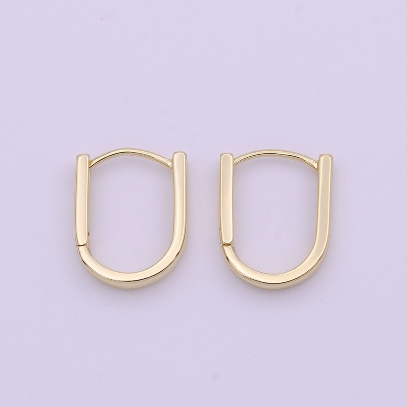 14K Gold Filled Oblong Rectangle Earrings Oval Shape Earrings Minimalist Hoop Earrings AD-286