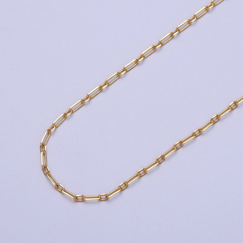 24K Gold Filled 1.5mm Mini Flat Link Paperclip Cable Chain Gold Unfinished Chain | ROLL-970 Gold