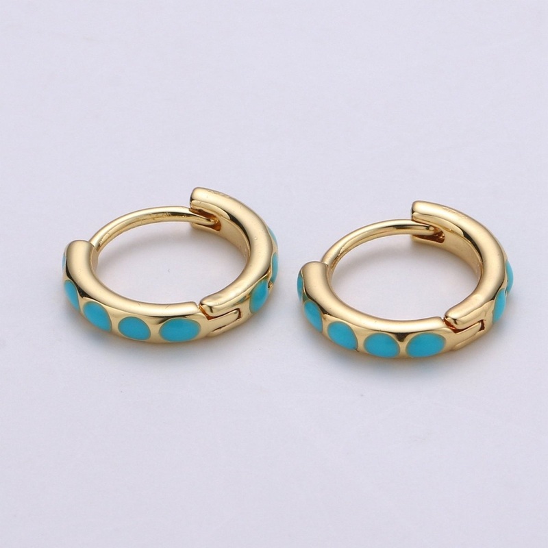Turquoise Hoop Earrings  turquoise gold cartilage hoop  turquoise huggie hoop earrings  Something Blue Jewelry Q-207