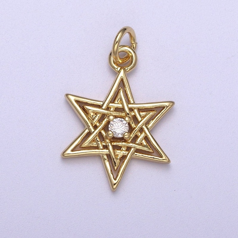 Wholesale Gold Star of David Charms, Jewish Charm, Religious N-337
