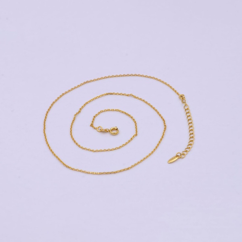 24K Gold Filled Cable Chain, 17.7 Inch Layering Finished Chain Necklace with Spring Ring | WA-613 Clearance Pricing