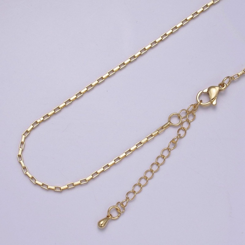 Dainty Gold Box Chain Necklace 17.8 inch + 2 inch extender Layering Jewelry | WA-870 Clearance Pricing