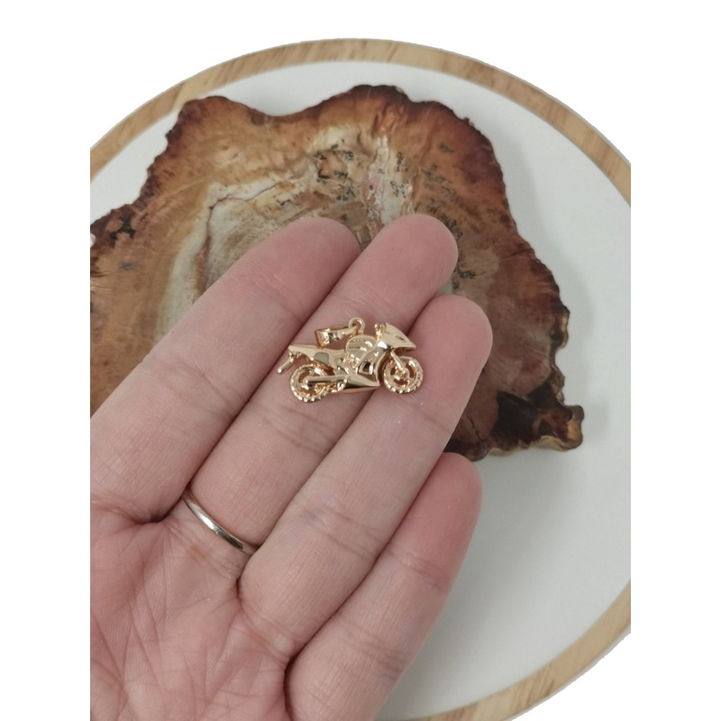 Gold Filled Motorcycle Pendant Modern Motorbike Necklace Charm, Sports Bike, Super-bike Fanatics, Motorcyclist Jewelry, Racing Moto Gift I-302