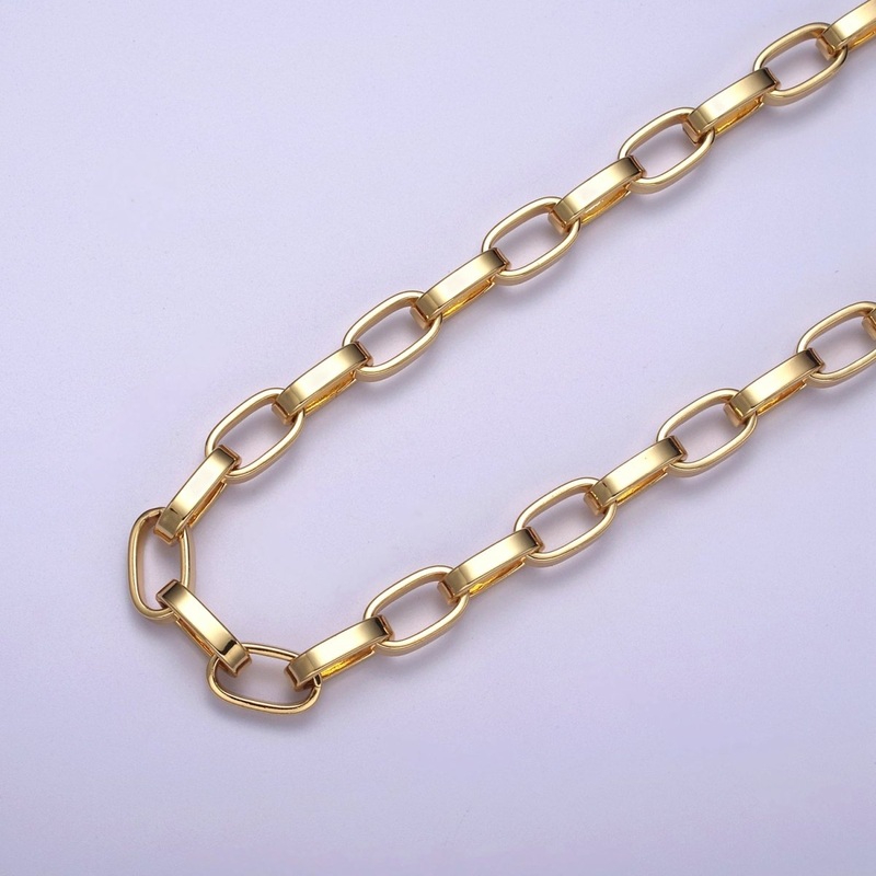 OS 24K Gold Filled Unfinished Cable Chain, 14X8mm Wholesale Cable Chain For Jewelry Craft Making | ROLL-627 Clearance Pricing