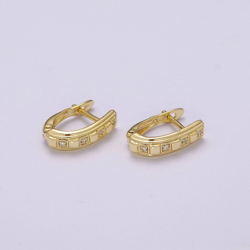 OS Dainty CZ Hoop Earrings Hypoallergenic 14K Gold Filled Huggie Hoop Earrings for Women T-206
