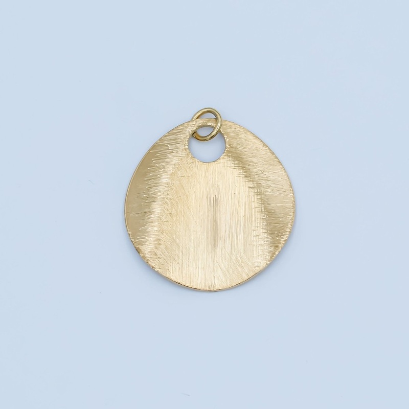 Stainless Steel Line-Textured Geometric Charm | P786