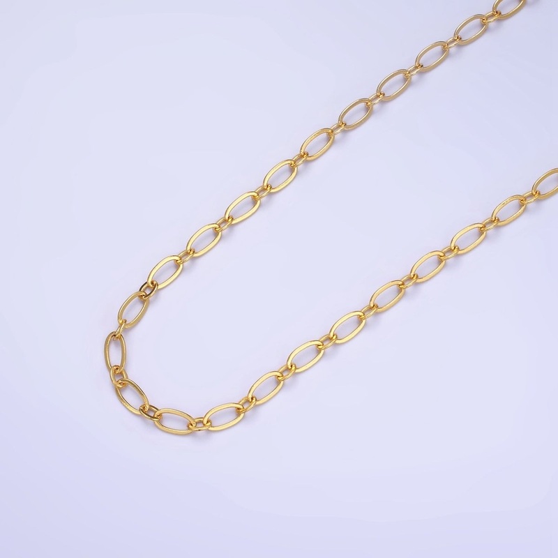 14K Gold Filled 4mm Minimalist Cable Link Unfinished Chain by Yard | ROLL-1510