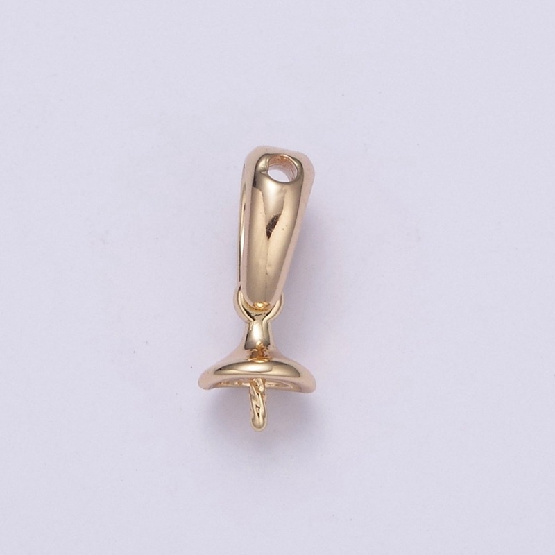 18k Gold Filled Cap Bail Peg for Half Drilled Beads L562