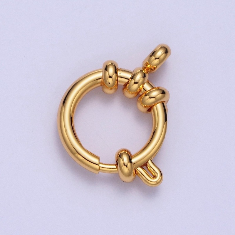 24K Gold Filled Sailor Clasps, One Loop Large Spring Ring for Necklace Bracelet Finding L-902-L-904 22mmx15.7mm