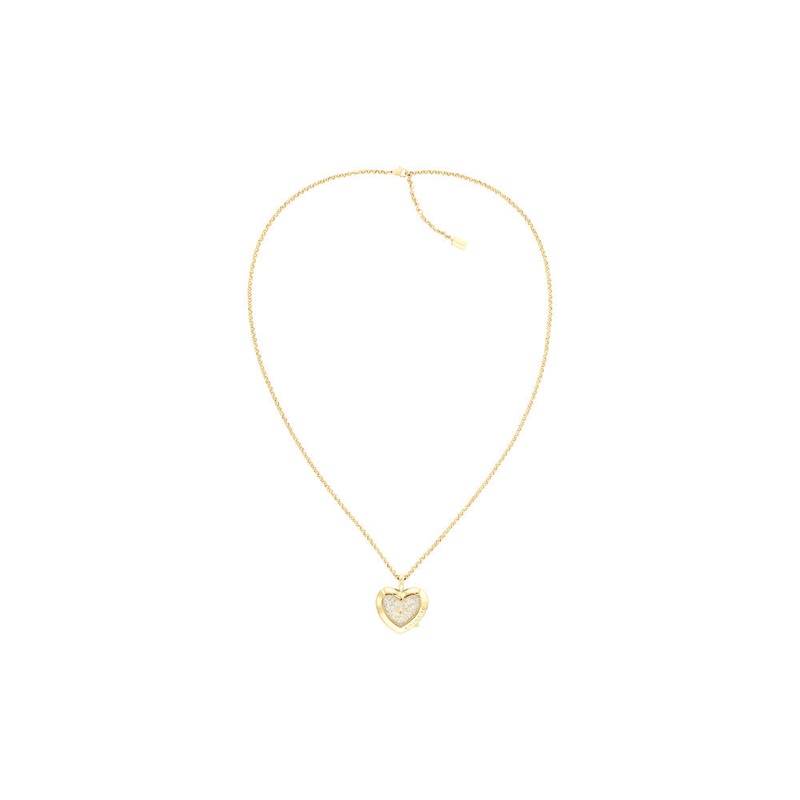 Women Gold Heart Necklace Gold Watch