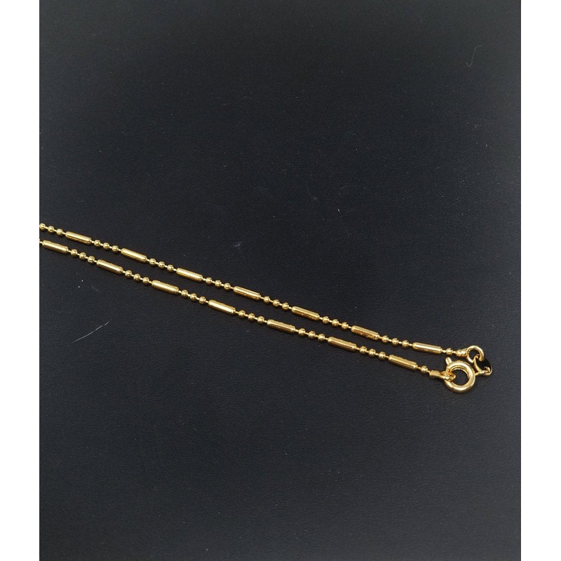 17.5 inch Beaded Chain Necklace, 24K Gold Plated Bead Finished Necklace For Jewelry Making, Dainty 1.6mm Bead Necklace w/ Spring Ring | CN-273  Clearance Pricing