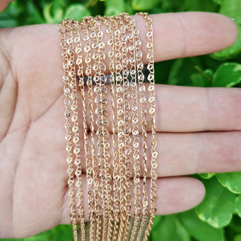 18K Gold Filled Necklace, Designed Scroll Linked Necklace, Gold Designed Layering Necklace, 2.7mm 17.9 Inches Designed Ready To Wear Necklace w/ Spring Ring | CN-822  Clearance Pricing