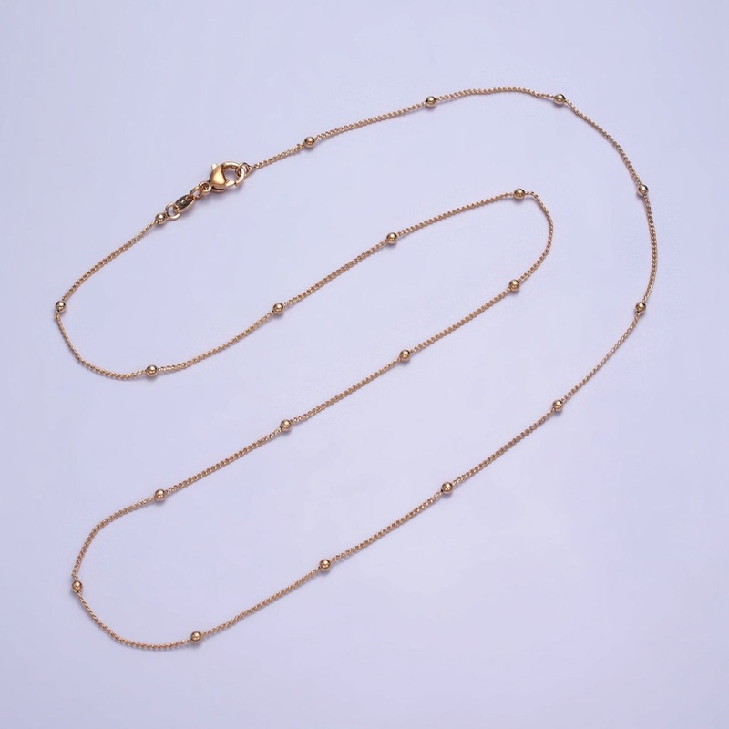 19.5 Inch Satellite Chain 18K Gold Filled Dainty Ball Link Chain Necklace | WA-1604 Clearance Pricing