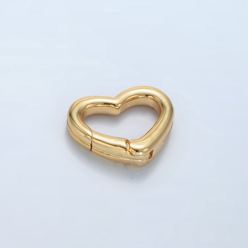 24K Gold Filled 13mm Heart Push Gate Closure Findings | Z969