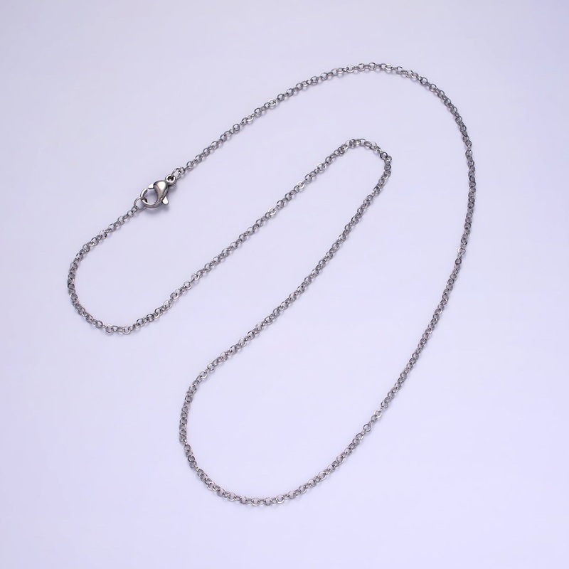 Stainless Steel 1.5mm Rolo 18 Inch Minimalist Layering Chain Necklace | WA-2109 Clearance Pricing