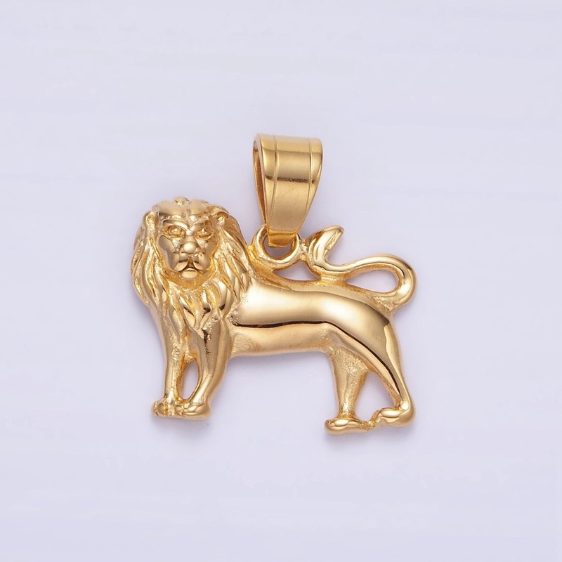 Stainless Steel Lion Safari Animal Pendant | P1458