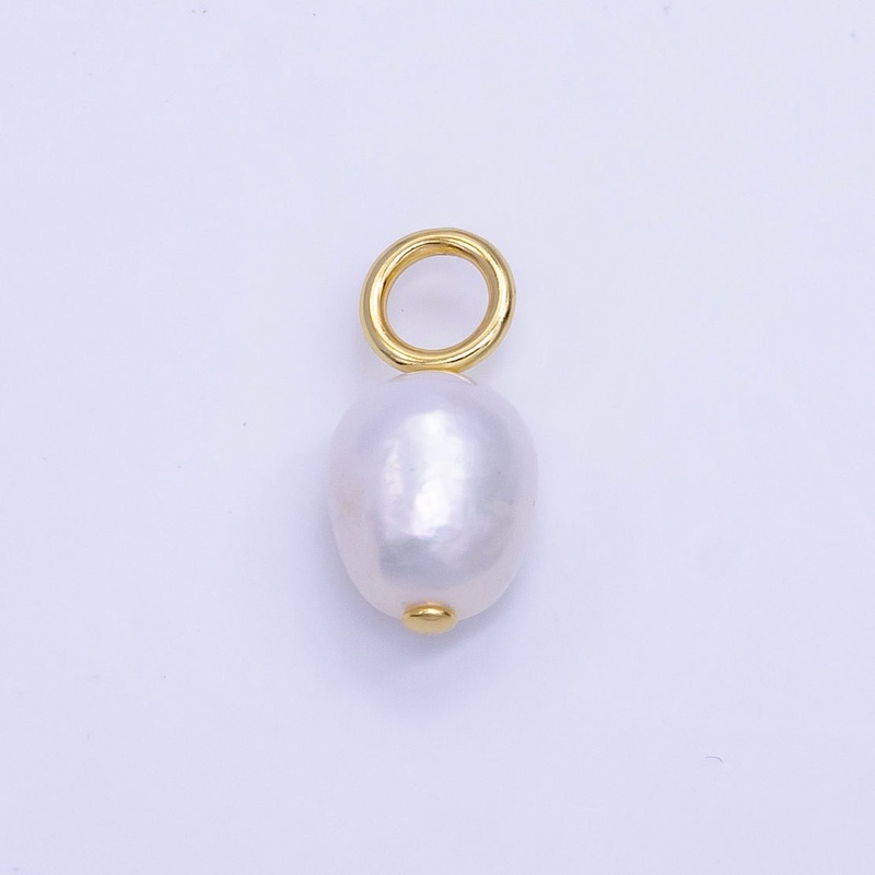 16K Gold Filled 18mm White Freshwater Pearl Drop Pendant | P1755