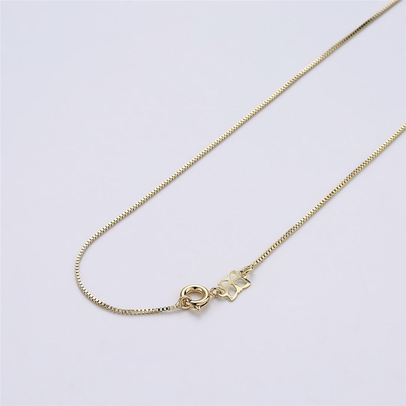 1mm Dainty Box Chain 18 Inch Layering Necklace | CN-533  Clearance Pricing
